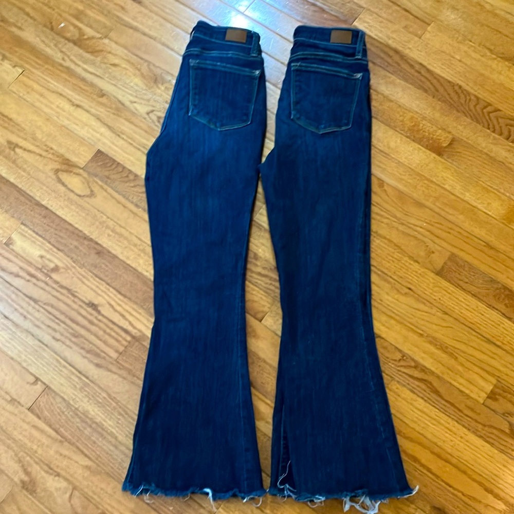 Judy Blue Dark Wash Flare Jeans (2 Pairs) | Size 3/26, Frayed Hem, 28” Inseam